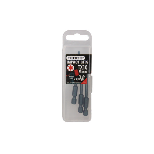 Torx kärki, TX10 × 75 mm, 3 kpl.