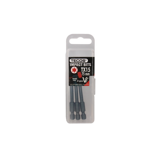 Torx kärki, TX15 × 75 mm, 3 kpl.