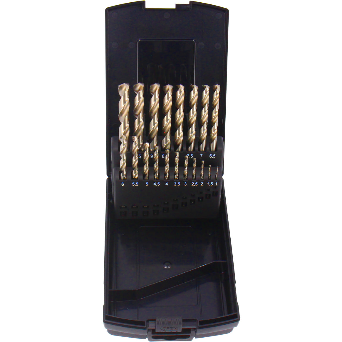 HSS Cobalt 5% set 19 delar: 1 - 10 mm