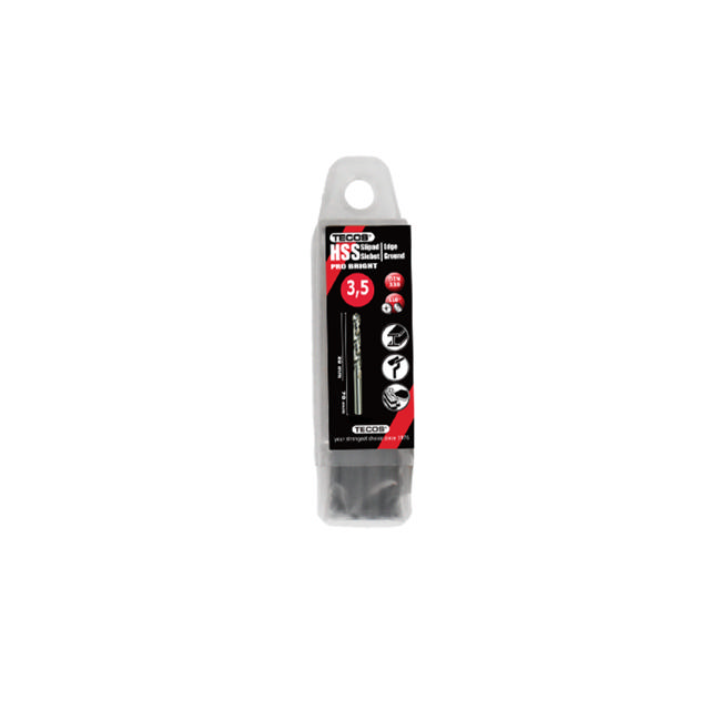 HSS pora Pro Bright, 3,5 x 70 mm, 10 kpl.