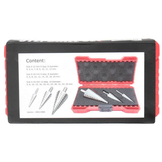 Askelporasarja 3 osaa, 5 % Cabalt, M35 HSS