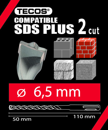 Vasarapora - SDS Plus 6,5 × 110 mm, 2Teräinen