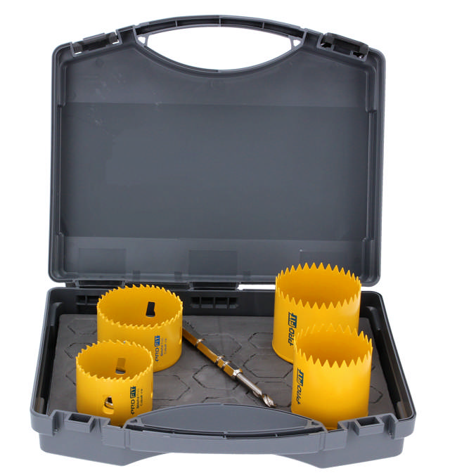 Sarja, jossa Dozen-jyrsin ja BiMetalli-reikäsahat, 73–83 mm