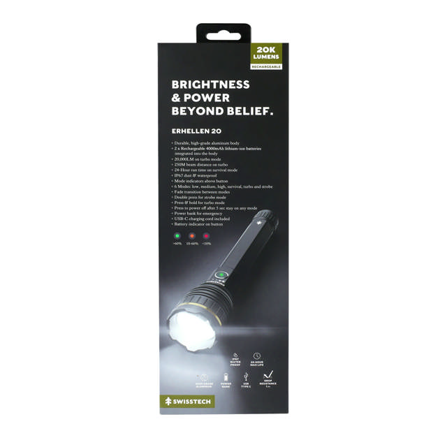 Erhellen 20, 20000 lumenin LED-taskulamppu