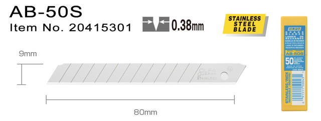 AB-50S Katkoteräveitsiblade 9 mm