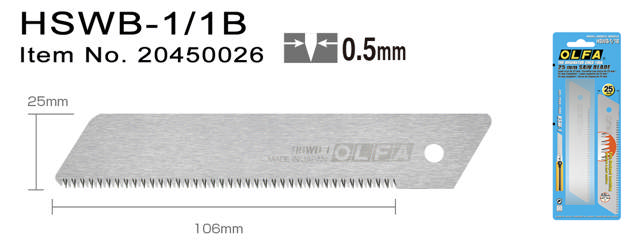 HSWB-1/1B Sahaterä 25 mm