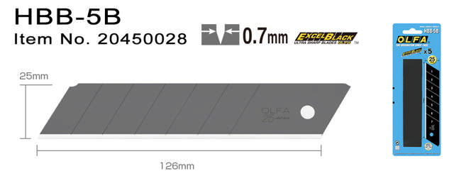 HBB-5B Katkoteräveitsiblade 25 mm