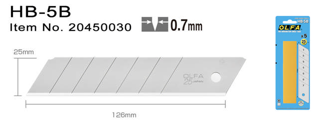 HB-5B Katkoteräveitsiblade 25 mm
