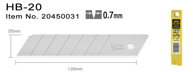 HB-20 Katkoteräveitsiblad 25 mm
