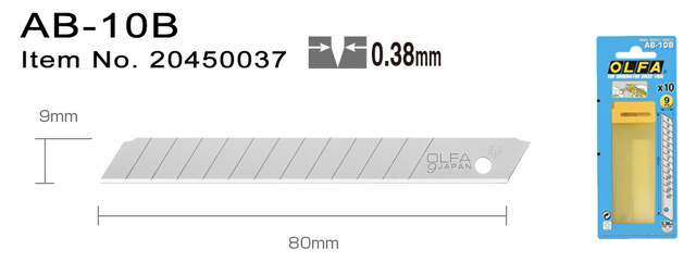 AB-10B Katkoteräveitsiblade 9-mm