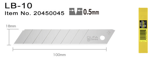 LB-10 katkoteräveitsi 18 mm 10-pak