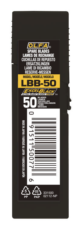 LBB-50 katkoteräveitsi  18 mm 50-pak musta