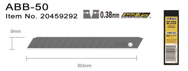 ABB-50 Katkoteräveitsiblade 9 mm