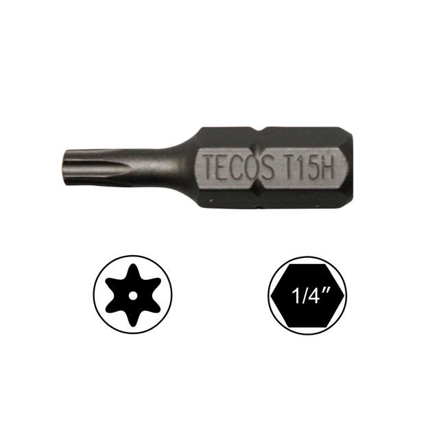 S2 Bits Torx med hål