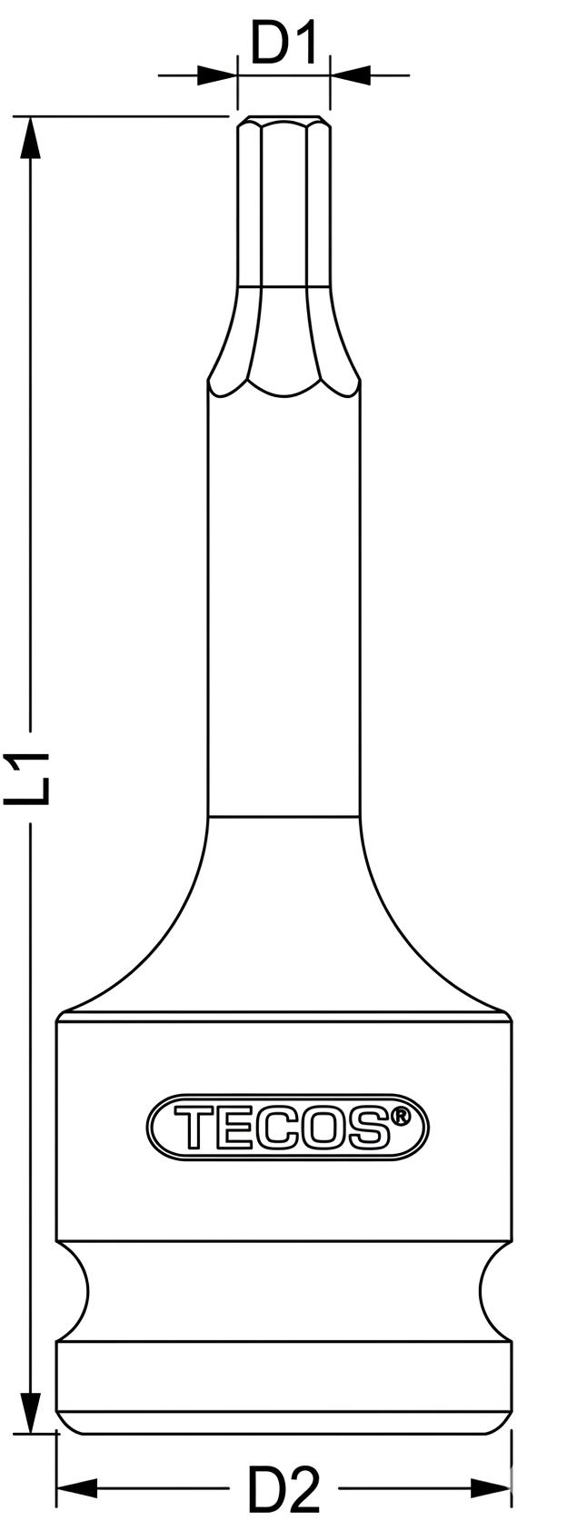 Voimahylsy Kuusio 21 mm x 75 mm x 1/2